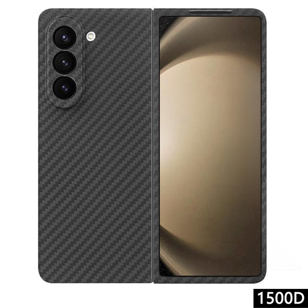

For Samsung Galaxy Z Fold6 5G Case 1500D Coarse Texture Aramid Fiber Phone Cover Precision Cut-Out Black
