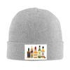 Whiskey Bottles Illustration Warm Knitted Cap Winter Knit Bonnet Hat Skullies Beanies Hip Hop Caps for Unisex