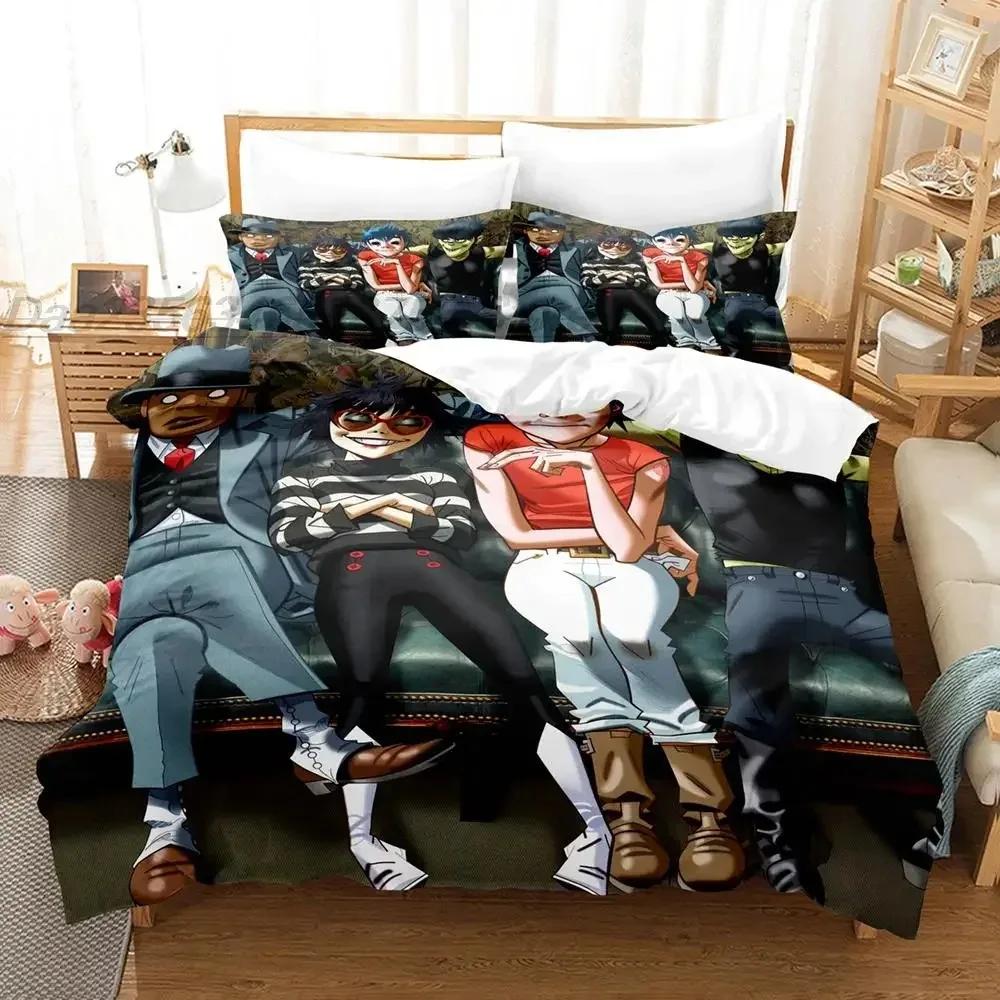 Gorillaz Bettwäsche Set Einzelbett Twin Full Queen King Size Bettset Aldult Kind Schlafzimmer Bettbezug Sets 3D Druck Spiel Bettlaken Set