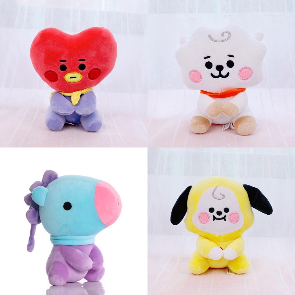 Adorable Kpop Bts Bt21 Seated Doll Plush Toy Collection Featuring Tata Cooky Chimmy Koya Shooky Mang