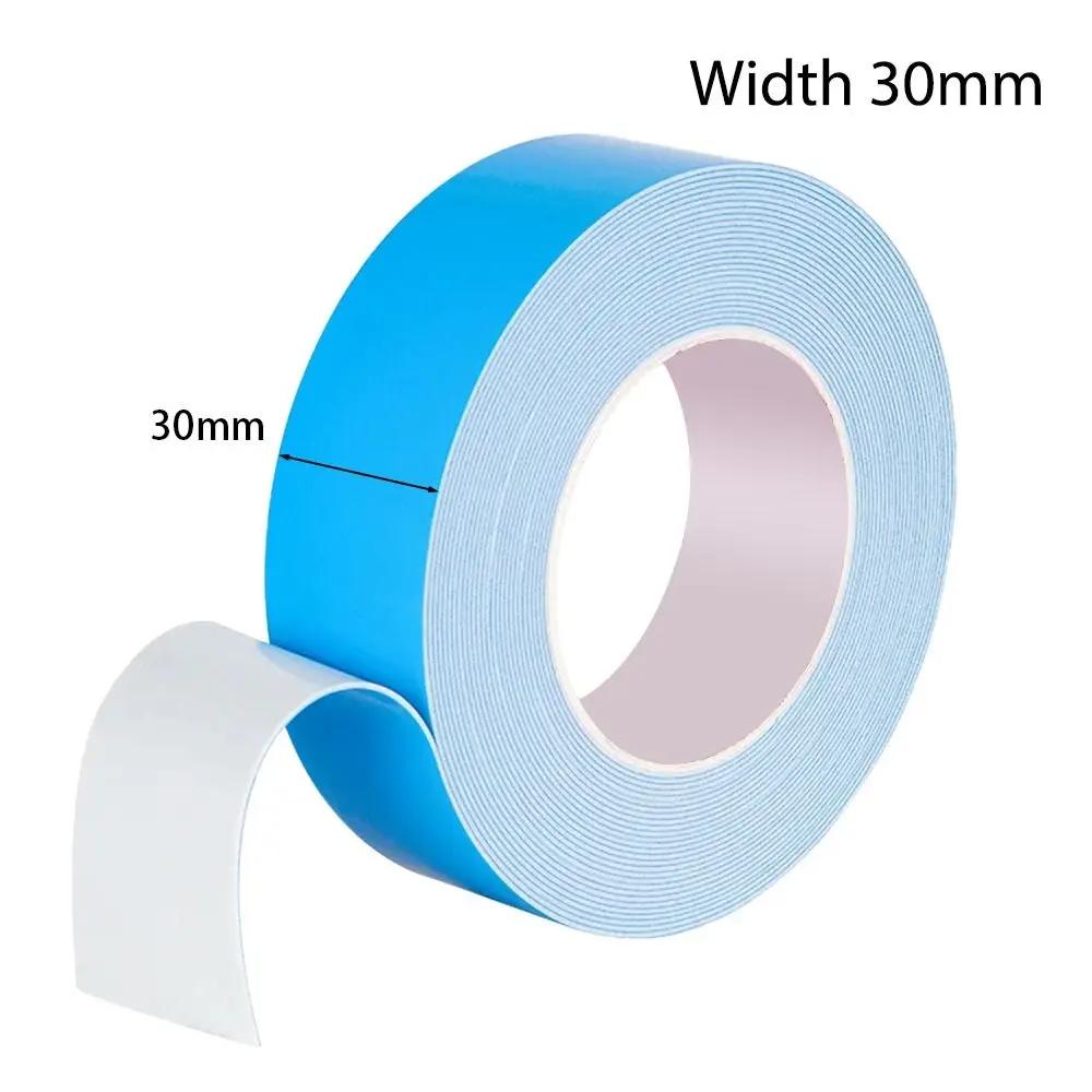 10Meters/Roll Blue Film White Double Sided Tape Sponge Strip 10-30mm Width Multifunctional PE Foam Strong Self Adhesive Tape