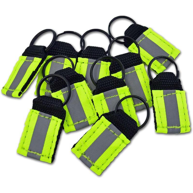 High Bright Reflective Straps 6Pcs Multifunctional Safety Reflector Keychains for Adult Night Commuting Gear