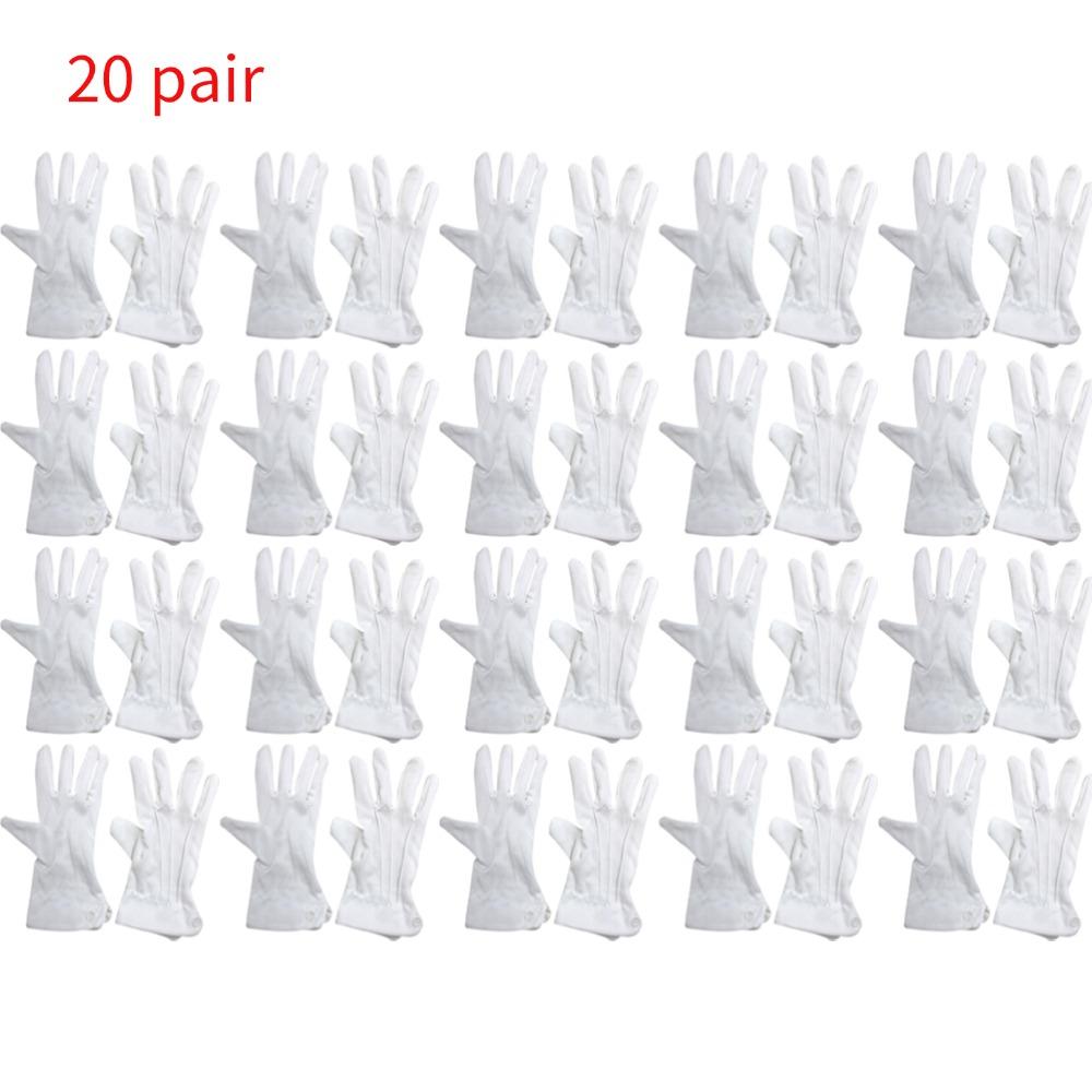 White Cotton Work Gloves for Dry Hands Ceremonial Handling Film Jewelry Silver Inspection Gloves White Honor Guard Parade Santa