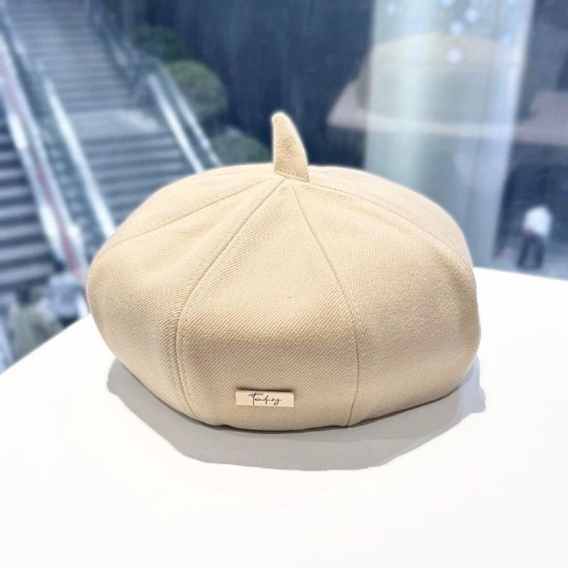 Versatile beret female autumn and winter casual painter hat solid color hat warm street girl pumpkin hat