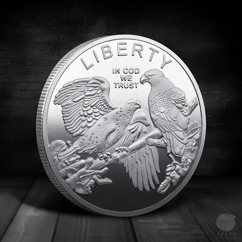 Souvenir Coin American Eagle of Liberty Commemorative Coin Double Eagle Lucky Gold Silver Coin Commemorative Medal