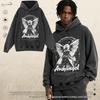 Oversized Vintage Washed Graphic Hoodie Unisex Streetwear Loose Fit Cotton Sweatshirt
