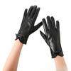 Winter Leather Gloves for Women Plus Velvet Thickened Warm Cycling Outdoor Sports Driving PU Windproof Cold Touch Screen Gloves