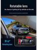 Dash Cam WiFi HD da 3 pollici con visione notturna e tripla lente per registrazione anteriore, interna e posteriore