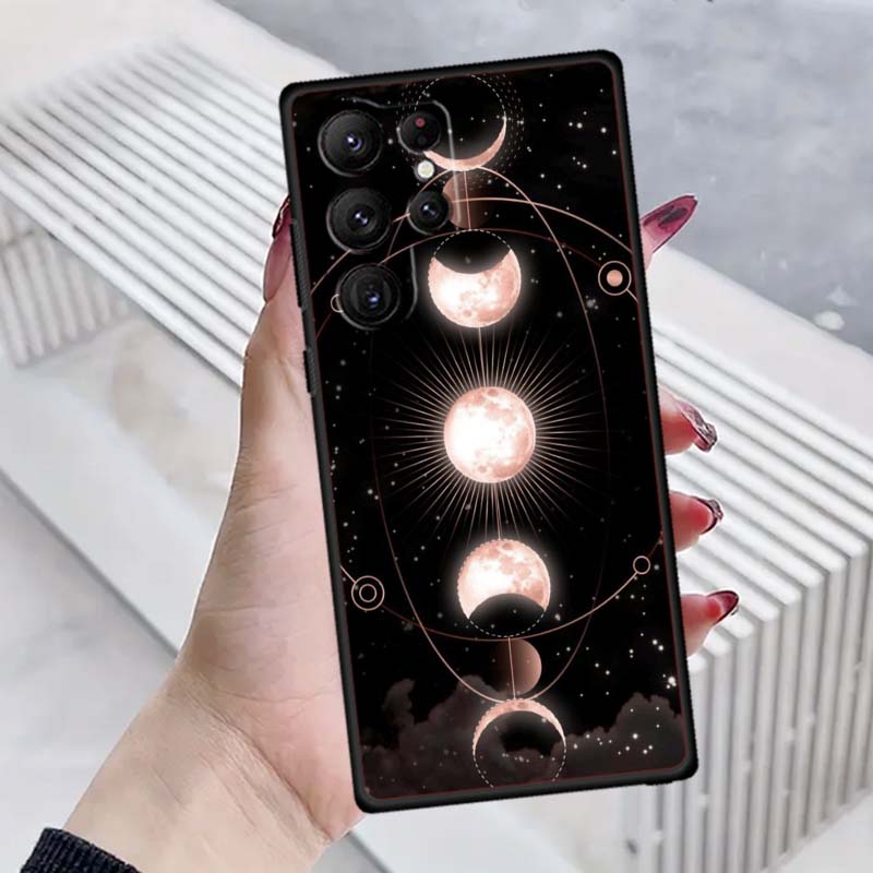 Cosmic Starry Sky Pattern Phone Case For Samsung Galaxy S26 S25 S24 S23 S22 S21 S20 Ultra Plus FE 5G Black Soft TPU