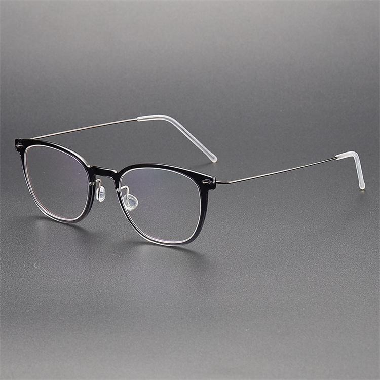 Denmark Brand Screwless Titanium Glasses Frame Men Retro Square Ultralight Eyeglasses Women High Quality Spectacles Frames 6609