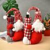 1 Set Christmas Cotton Standing Figure Wine Bottle Cover Faceless Doll Wine Bottle Sleeve for Christmas Table Decoration