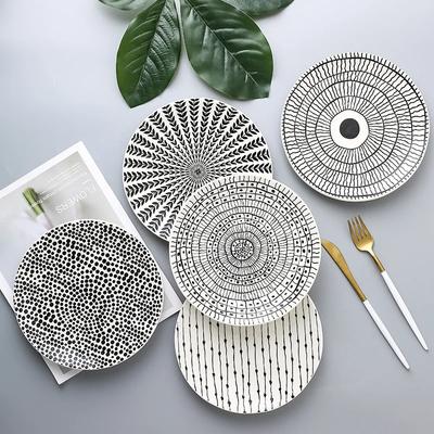 İskandinav Yaratıcı Geometri Tabak Seramik Atıştırmalık Pasta Tabağı Basit Dekorasyon Tabağı Tabak Biftek Tabağı Sofra Takımı Dekoratif Tabak