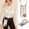 Crossbody Cards Solt Wallet Leather Case For iPhone 16 Pro Max 15 Plus 14 13 12 11 16e Ring Holder Kickstand Package Bag Cover