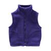 Dětská teplá fleecová vesta pro děti 2-10 let, jednobarevná vesta na zip s kapsou