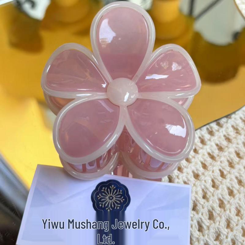 European Jelly Color Flower Claw Clip - Summer Beach Hair Accessory