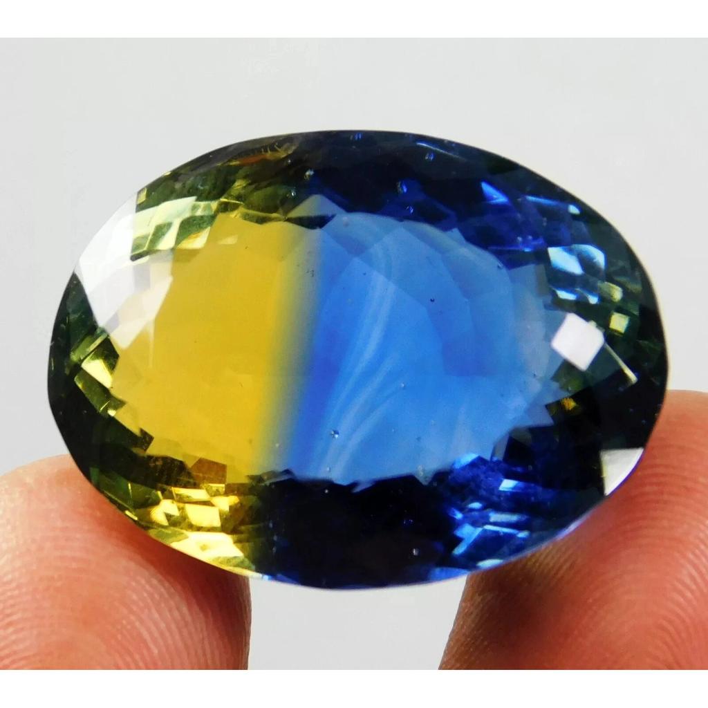 Beautiful Natural Bi-Color Ametrine 45+ Ct Oval Cut Certified Loose Gemstone