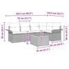 Garden Sofa Set with Cushions 6 Pcs Beige Poly Rattan