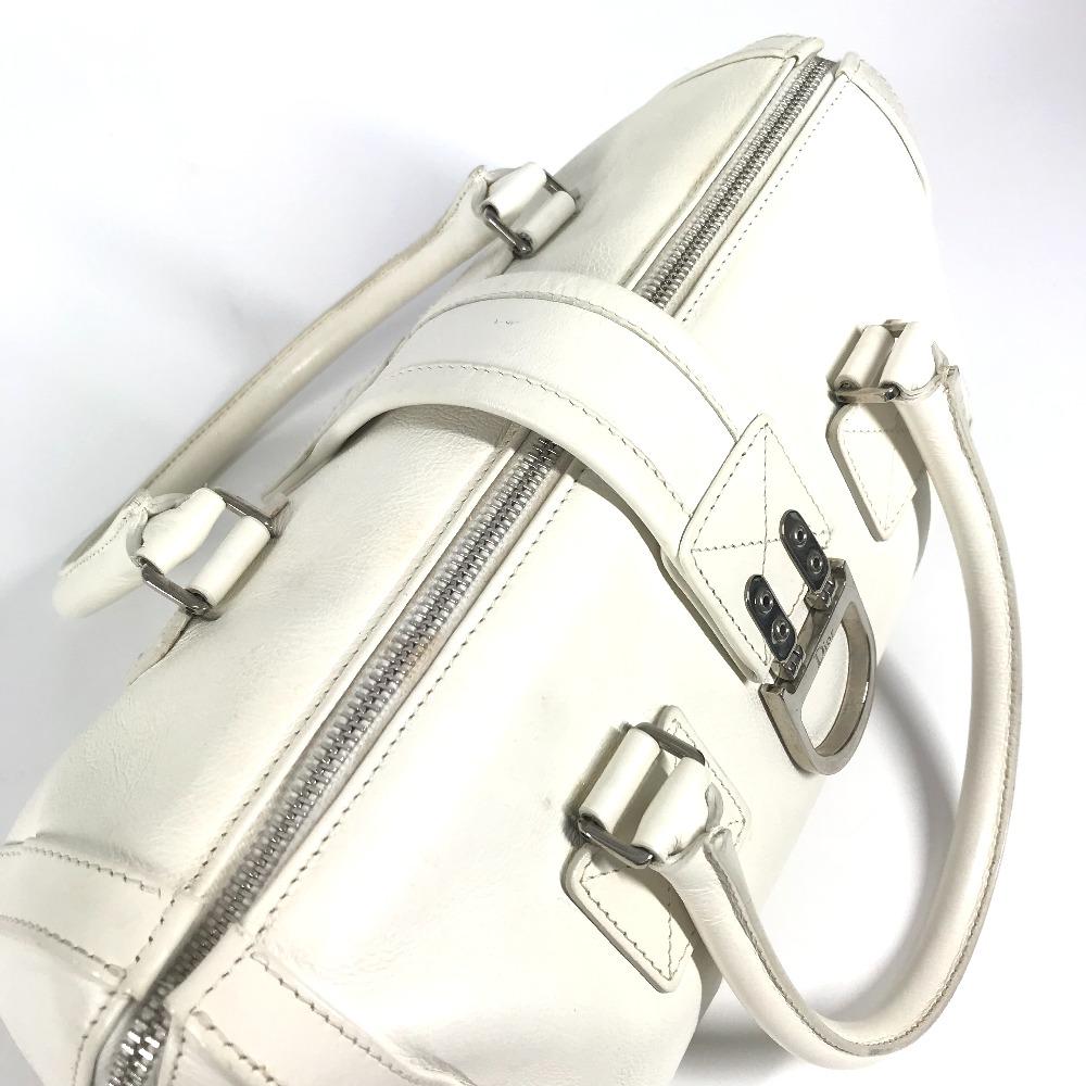 Dior D Logo Tasche Oberer Griff Breite Tasche D Schnalle Handtasche Leder Weiß