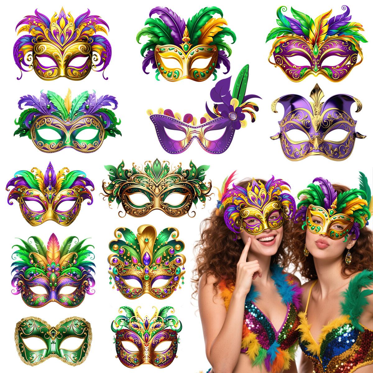 Ngs & Events Brazilian Carnival Theme Party Decoration Mask, Carnival Diy Half Face Mask Cm