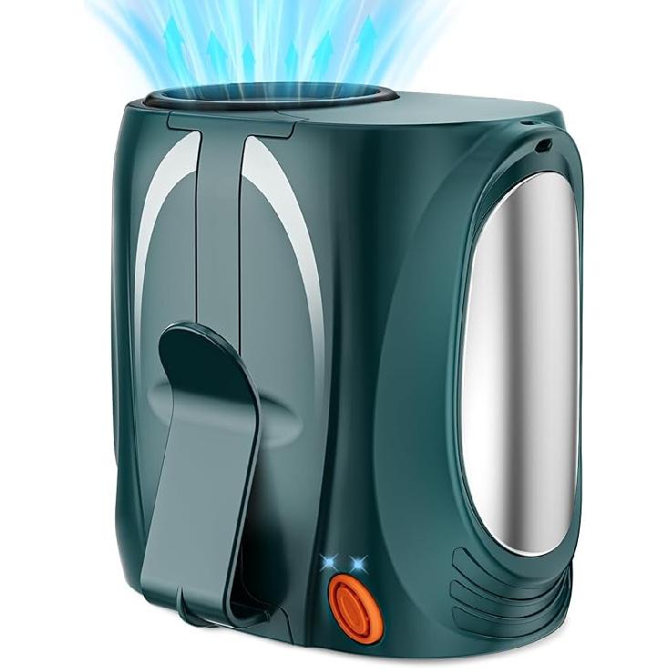 AI Portable Waist Fan, 6-Speed 16000RPM Strong Turbo Airflow, 40H Max Cooling Battery Powered Personal Fan Rechargeable, Hands-Free Shirt/Belt/Neck