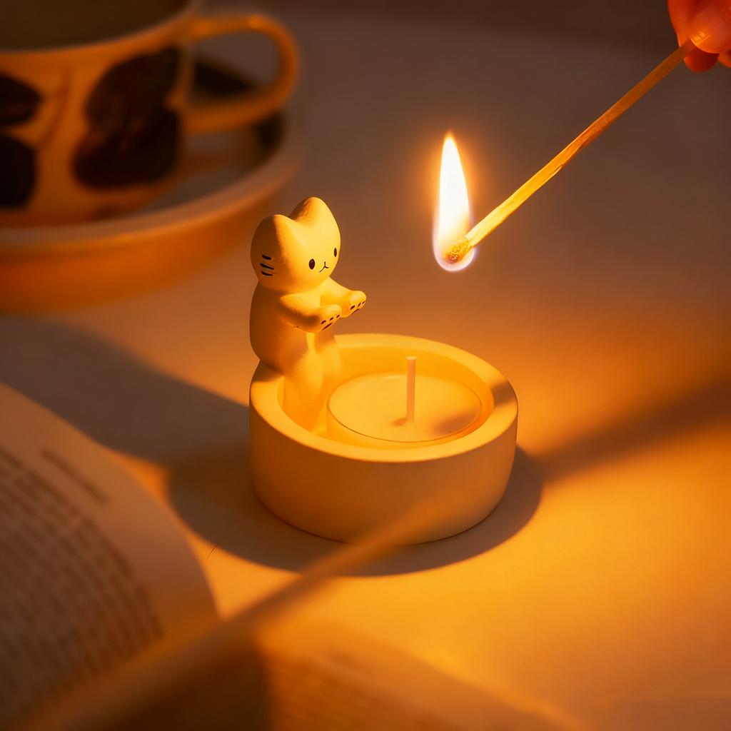 Kerzenständer, Tier-Aromatherapie-Kerzenständer, Tiere verwenden Kerzen, um sich warm zu halten, zur Heimdekoration verwendet, Geschenke für Tierliebhaber