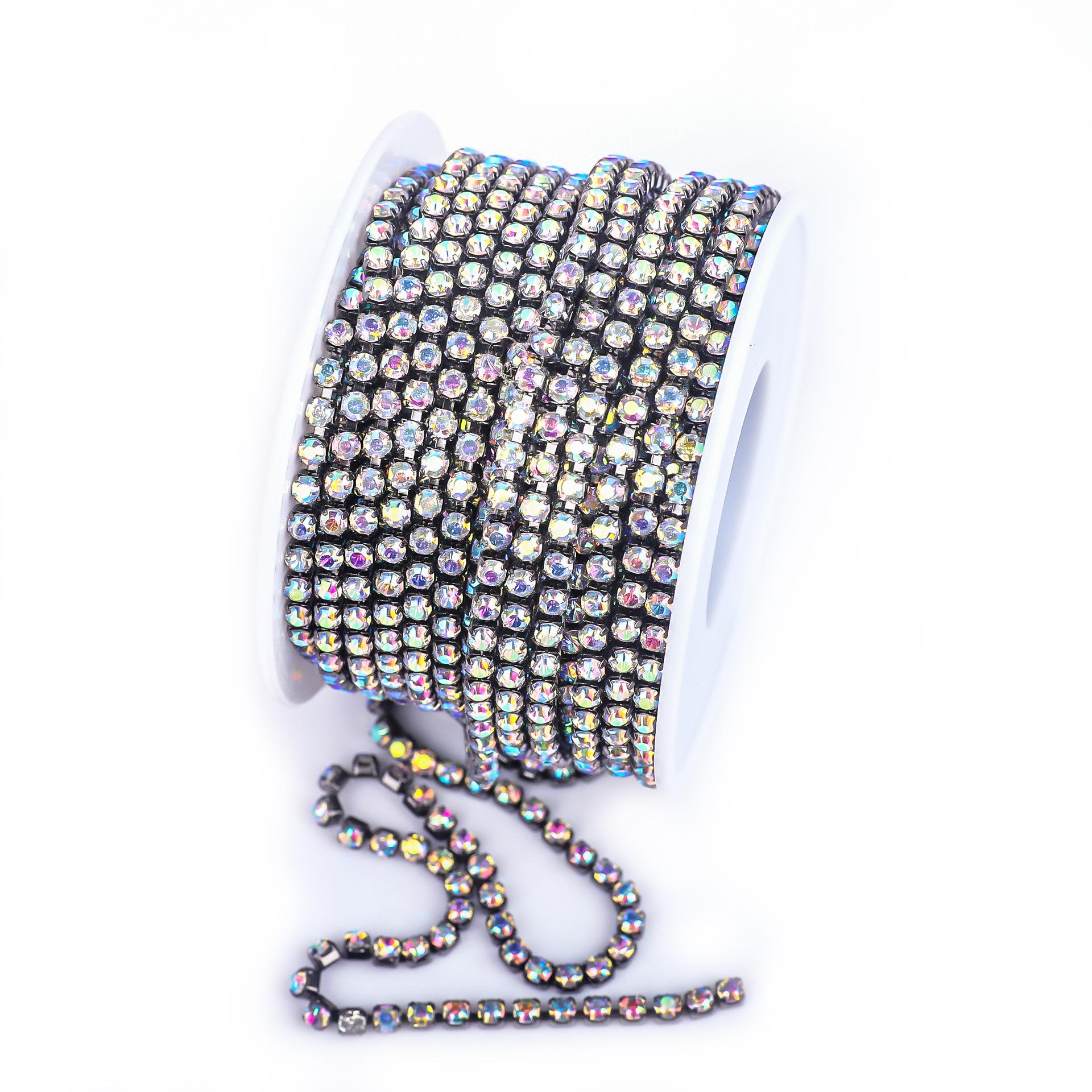 

М яка срібна/золота червона AB біла діамантова стразова ланцюжка для прикраси одягу (SS4.5-SS18) 2mm 10 yards