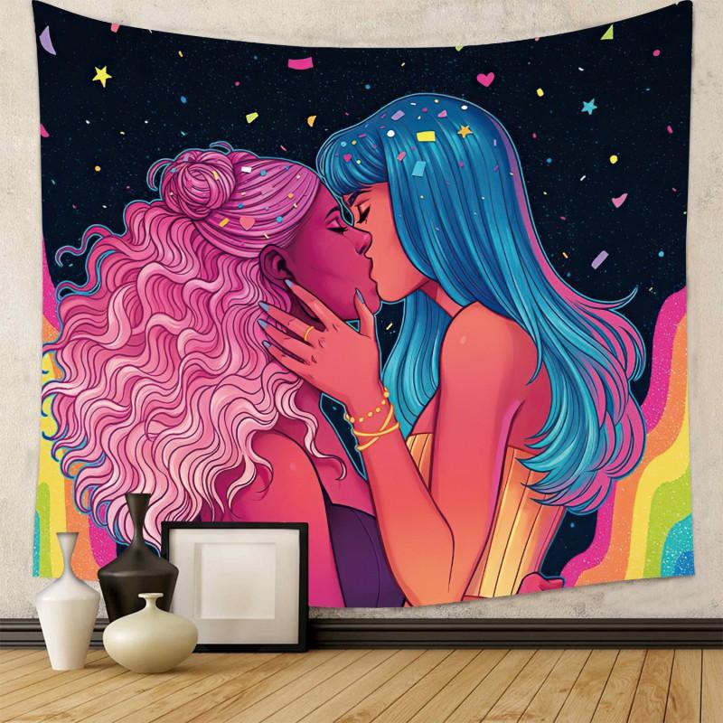 Boho Chic Wall Tapestry With Moon Phase Floral Starry Sky Design Bedroom Yoga Studio Decor