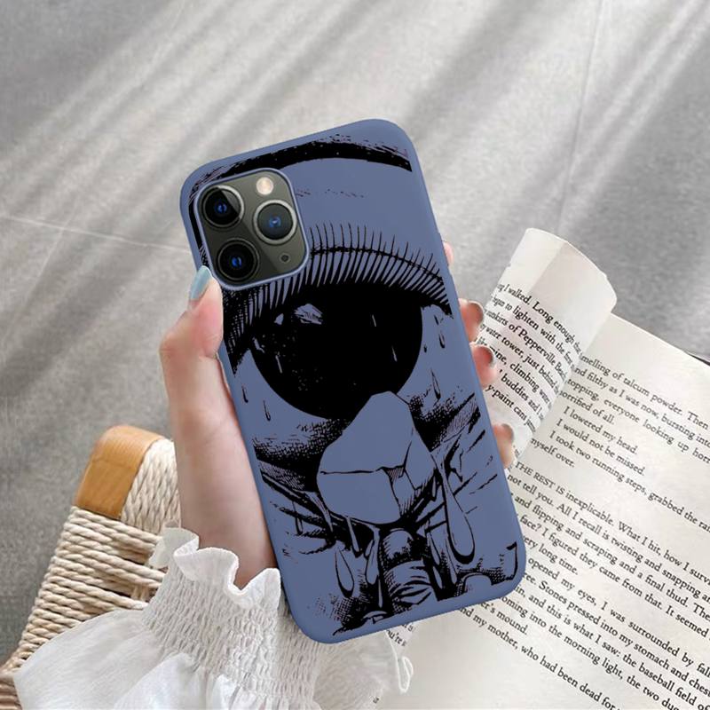 Eyes Art Phone Case for iPhone 11 12 13 Mini Pro Xs Max 8 7 6 6S Plus X XR Solid Candy Color Case