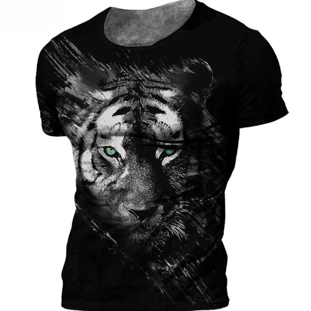 Vintage 3D Animal Men's Clothing Summer Breathable Men's T-Shirt Hip Hop Fashion Men Top Trend O-Neck Men Short Sleeve