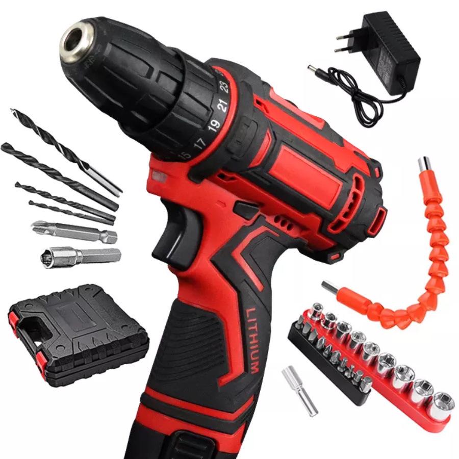 Cross 12V Lithium Battery Electric Drill & Screwdriver with Pistol Grip - Multifunctional Tool