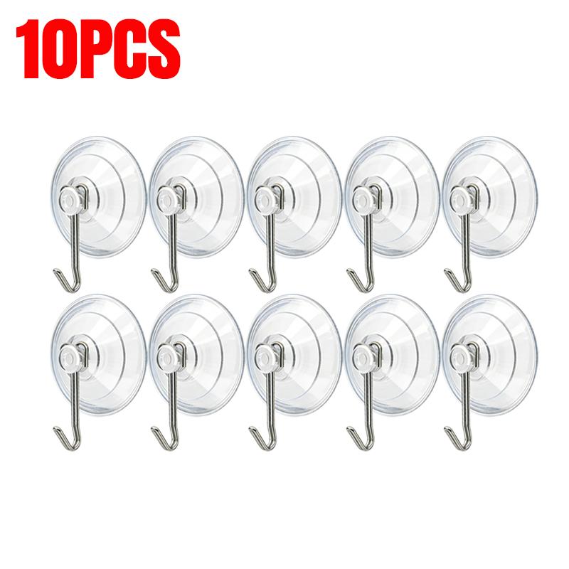 Transparent PVC Suction Cup Hooks Heavy Duty Removable Glass Hook Hanging Towels Keys Holders Kitchen Bathroom Window Hangers