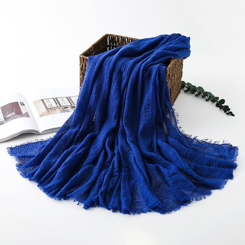 Women Cotton Linen Scarf Autumn Lady Solid Color Long Scarves Soft Thin Plain Shawl Foulard Viscose Wrap Shawls New Summer
