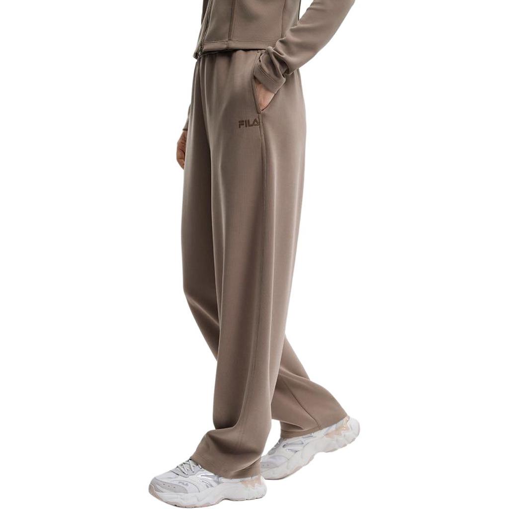 Fila Original Solid Color Lace-Up Mid-Rise Knitted Casual Pants Women Bottoms F11W629601F-BN