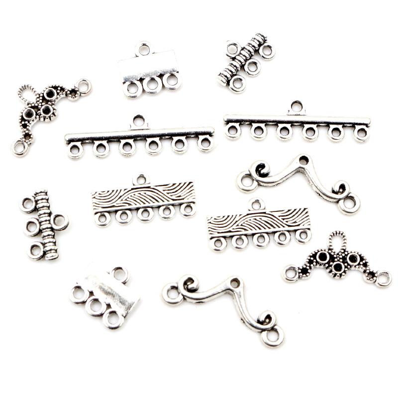 30 Stück Antik Silber Plated Vintage Bar Rechteckig Retro Verbinder Anhänger Anhänger DIY Halskette Schmuckzubehör Zubehör
