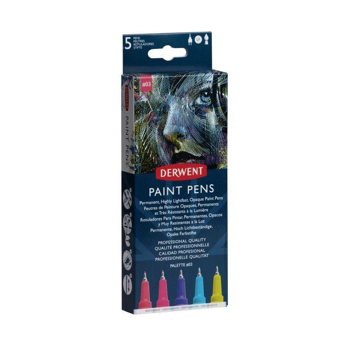 Derwent - Marqueurs peinture opaque Derwent Paint Pen 5 palette n°3