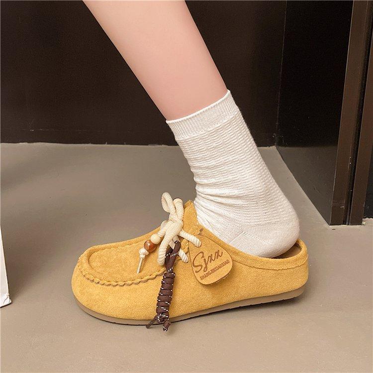 Thick-soled inner height-increasing Boken shoes bag head half slippers women's summer wear 2025 new ugly and cute one-pedal Boken single shoes