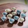 Ru Kiln Ceramic Tea Tasting Cup, Small Crackled Porcelain Bowl, Cultivable Single Cup for Gongfu Tea.