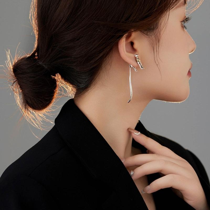 Fashion Ear Pin Delicate Ear Studs Egyptian Cat Shape Ear Jewelry Studs Earrings Ear Accessories for Fashion Outfits