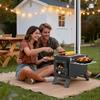 Wood Burning Stove with 5 Pipes Accessories, Large Firebox Heating Cooking Hot Tent Stove, Portable Stainless Steel Stove for Outdoor, Camping,