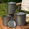 Camping Pure Titanium Cup, Easy To Fold Portable Mug, with Heat-resistant Handle, Lightweight Outdoor Picnic Tableware