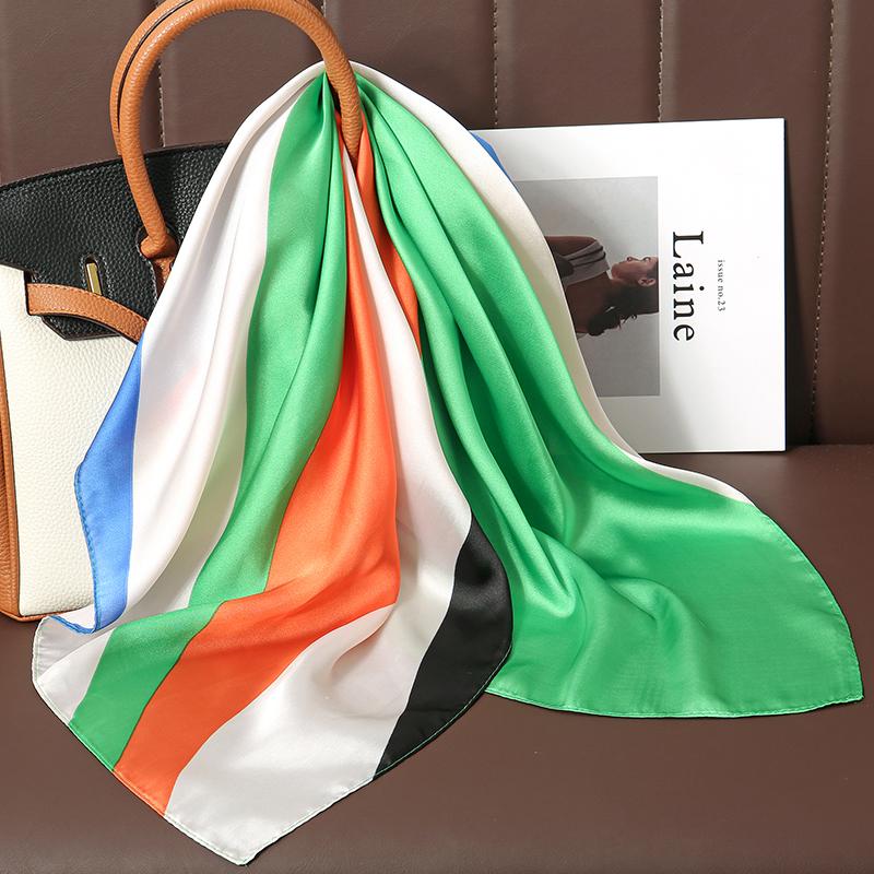 New Satin Shawl Design Wild leopard Print Silk Square Women neck scarves Wrap Headkerchief Beach Hair Band women's bandana