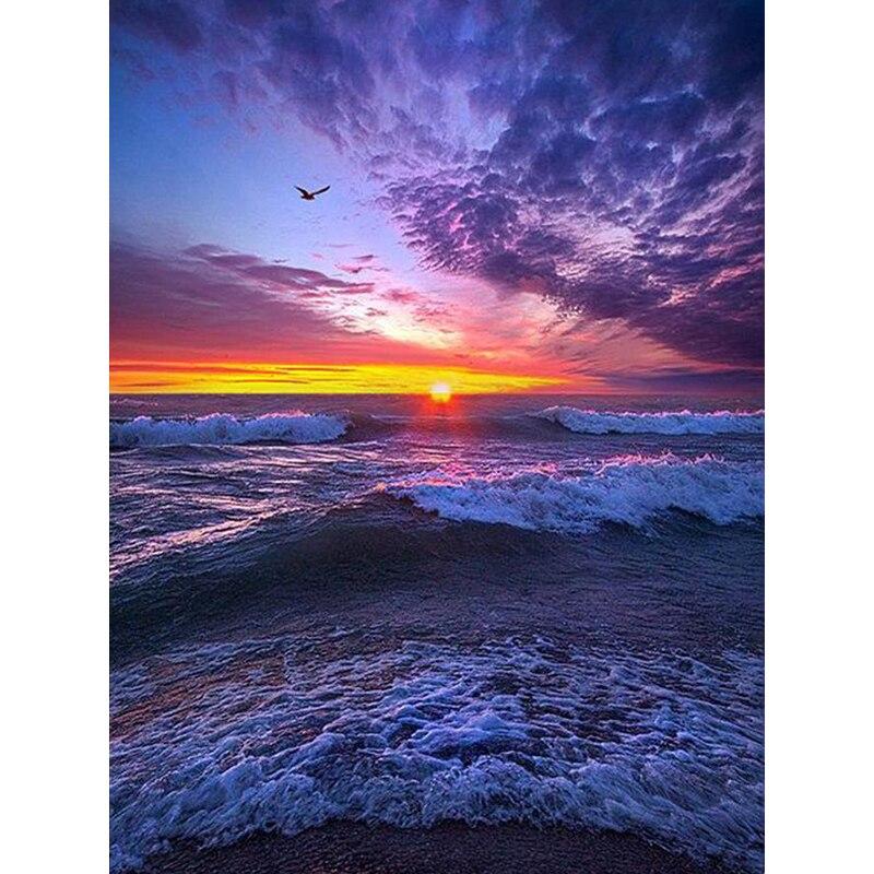 

Новый 5D DIY алмазная живопись вид на море Алмазная вышивка пейзажи вышивка крестом полная круглая дрель ремесла домашний декор художественный подарок Full Round 20x30CM