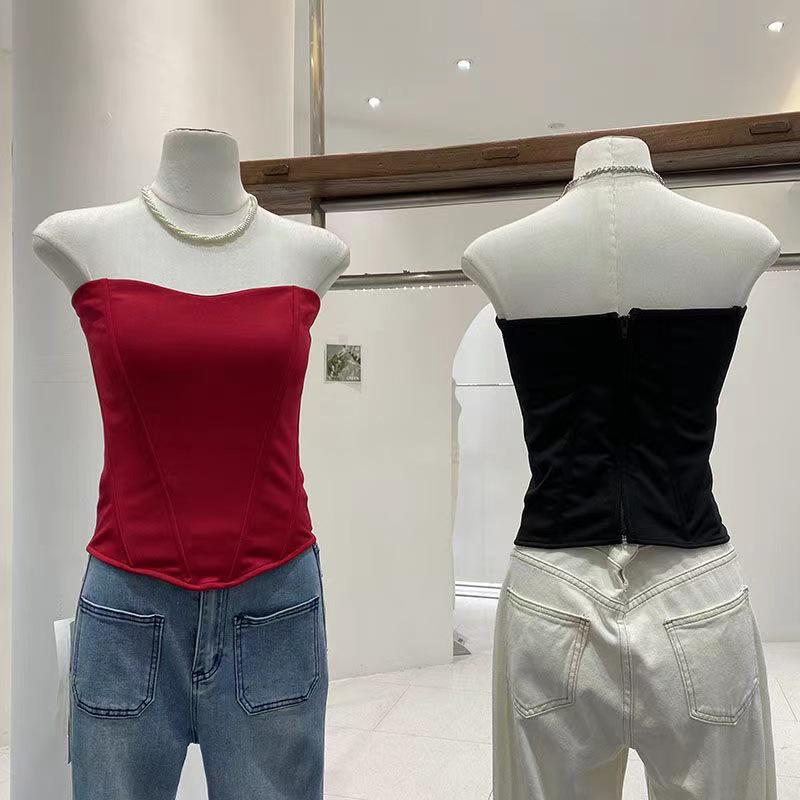 Sexy Schlankmachendes Fischgräten-Bralette: Weste im europäischen und amerikanischen Stil mit hoher Taille, Brustpolstern und rutschfestem Streifenkorsett