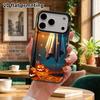 Phone Case: 2D flat, suitable for iPhone 18, 17, 16, 15, 14, 13 Pro in silver color, couple style, cute ghost, Christmas and Halloween gift