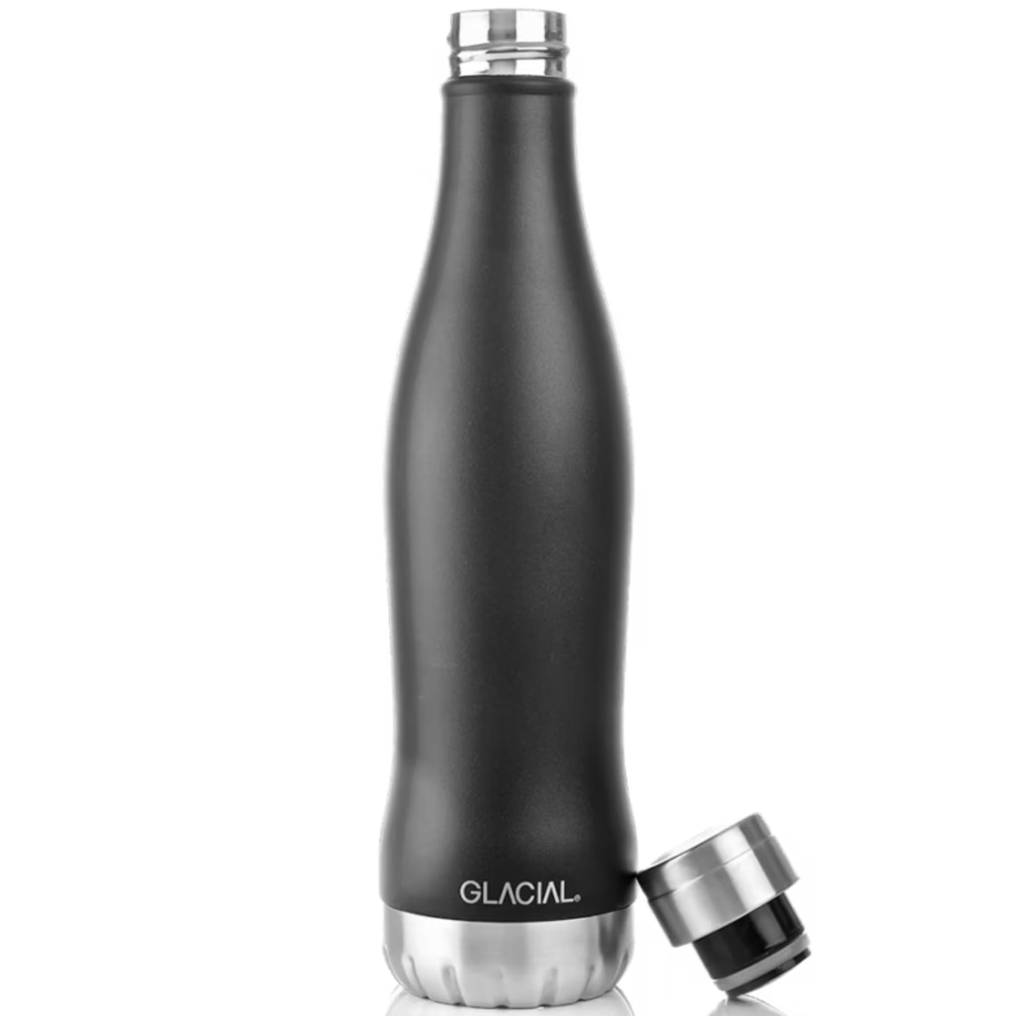 

GLACIAL 600ml Carbonated Water Vacuum Stainless Steel Keeps Drinks Hot or High Nordic Matte Black Bottle, Insulated, Bottle, Cold, Performance,