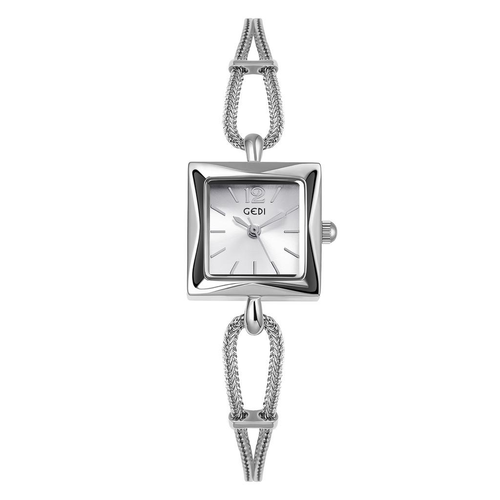 

Silver Quartz Watch For Women With Waterproof Function And Square Dial серебряный