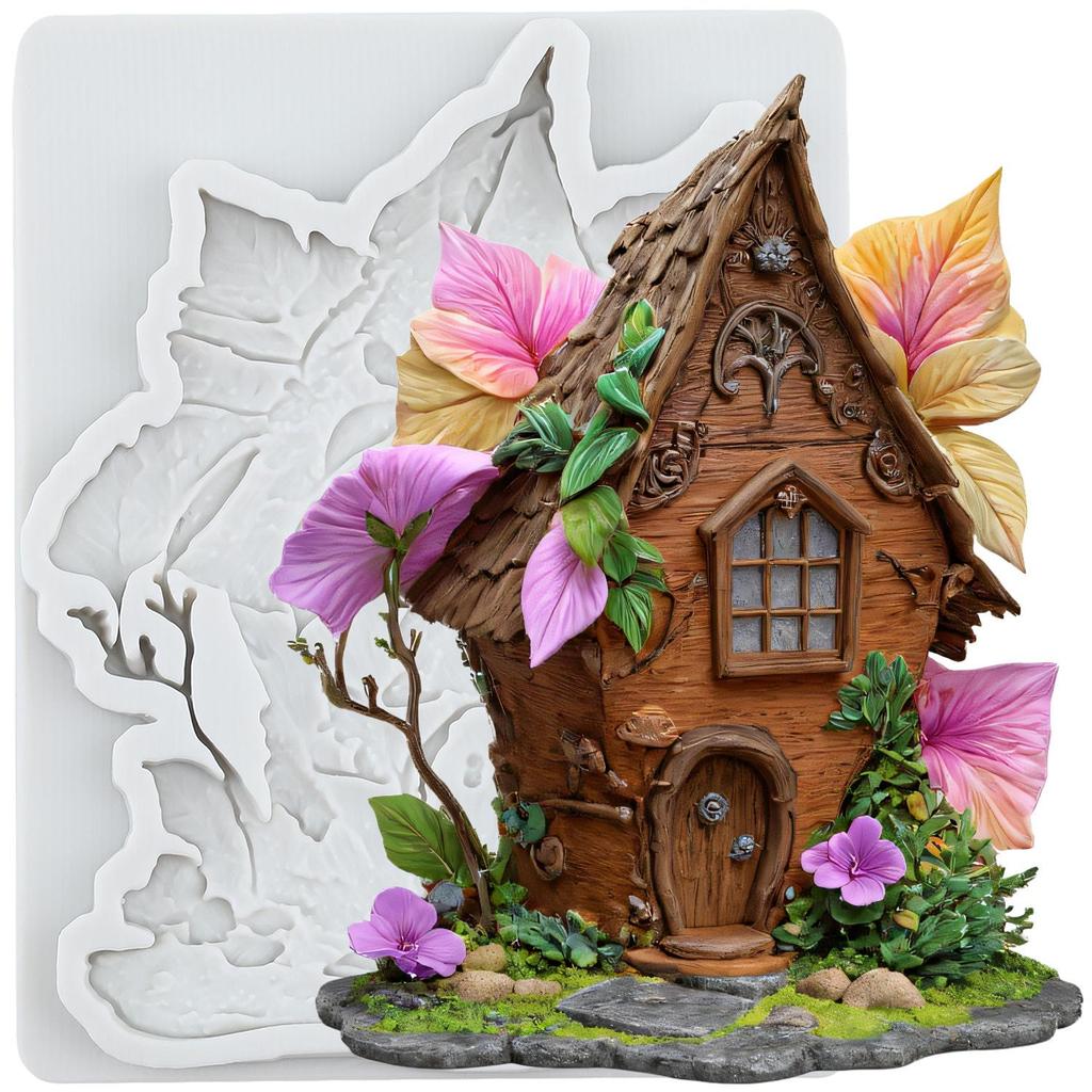 Fairy Garden Silicone Mold Fairy House Fondant Molds Cake Decorating Tools Theme Cake Dessert Decorated Chocolate Candy Mold