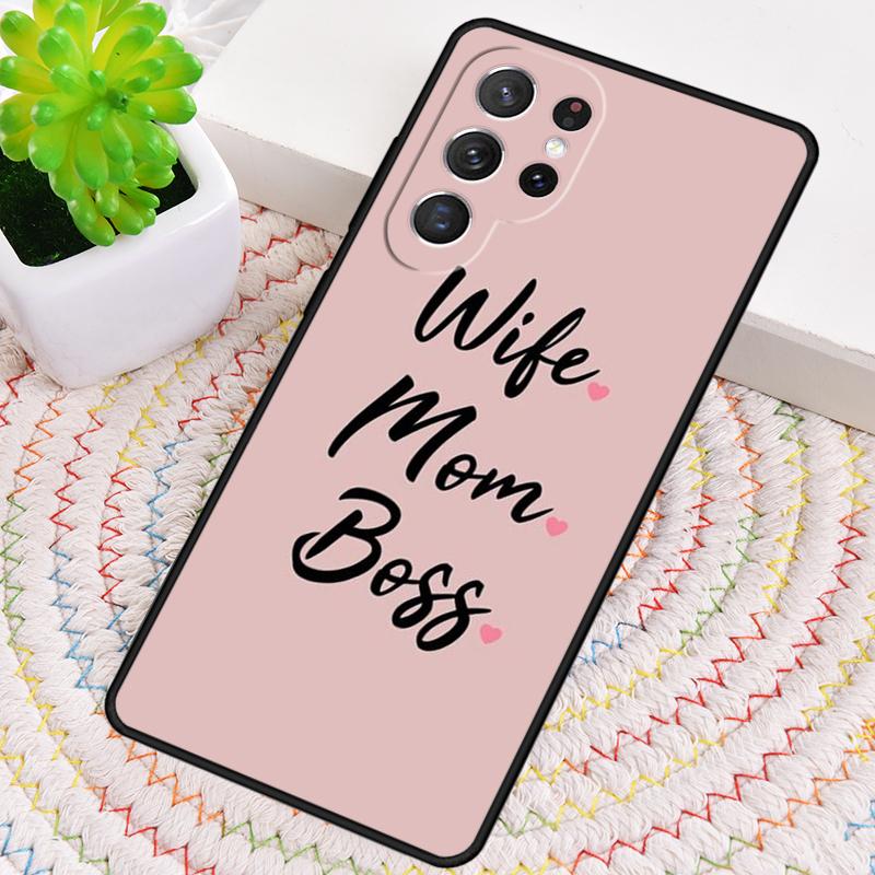 Wife Mom Boss Quotes soft TPU Phone Case For Samsung Galaxy note 10 pro S26 S25 S24 S23 S22 Ultra Plus S21 FE S20 Cover
