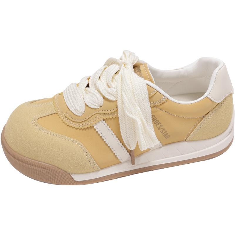 

Kiss Uncle Fran Garden~ Big Head Ugly Cute Shoes Girl 2025 Spring and Autumn Platform White Shoes Forrest Gump Training Shoes Woman 40 жёлтый