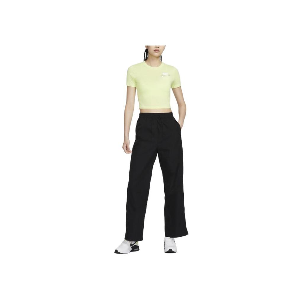 Nike Nsw Nk Wr Wvn Hr Oh Pant Serie Casual Pantaloni Comodi Eleganti a Vita Media con Coulisse Pantaloni Donna Nero FV7656-010